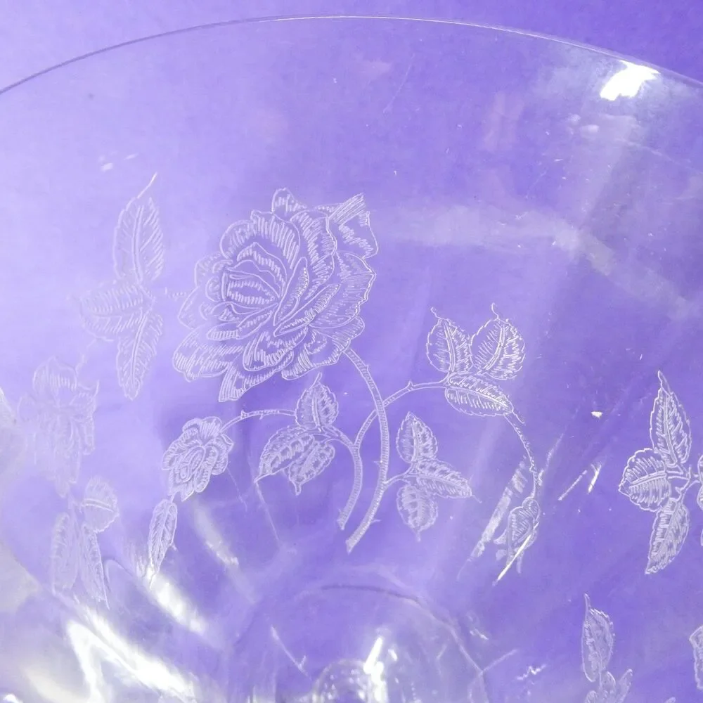 2 Heisey Rose Iced Tea Glasses Set 6 3/4